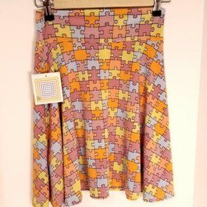 Lularoe Girls Azure Jigsaw Puzzle Skirt